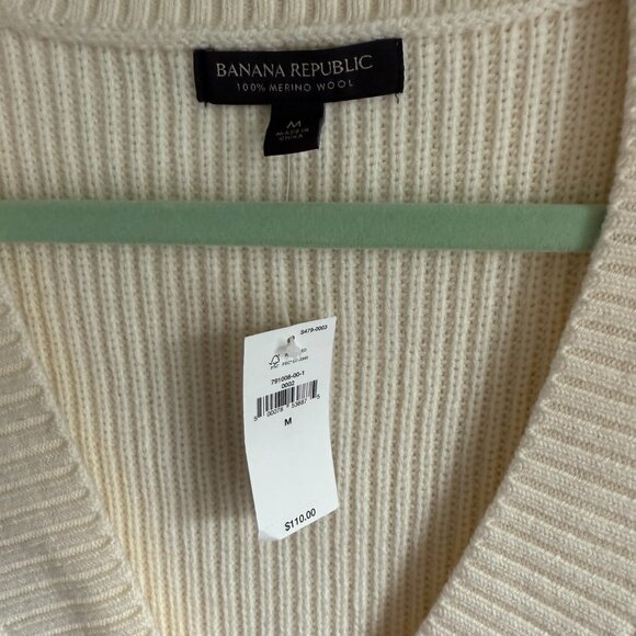 NWT Banana Republic Oversized Washable Merino Wool Sweater Vest - Picture 6 of 9